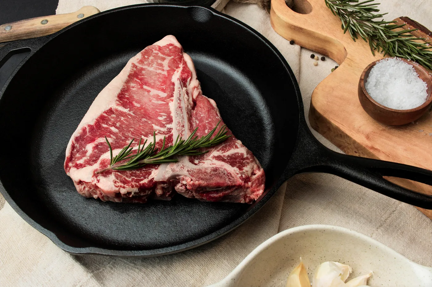 A marbled cut of beef